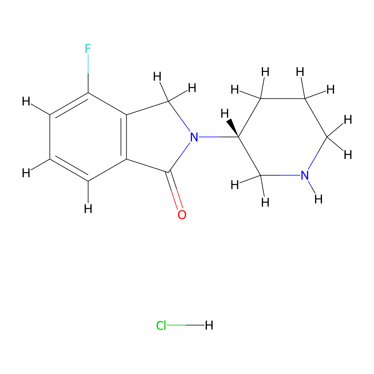 (R)-4-Fluoro-2-(piperidin-3-yl)isoindolin-1-one hydrochloride molecular structure, CAS 1786939-33-0