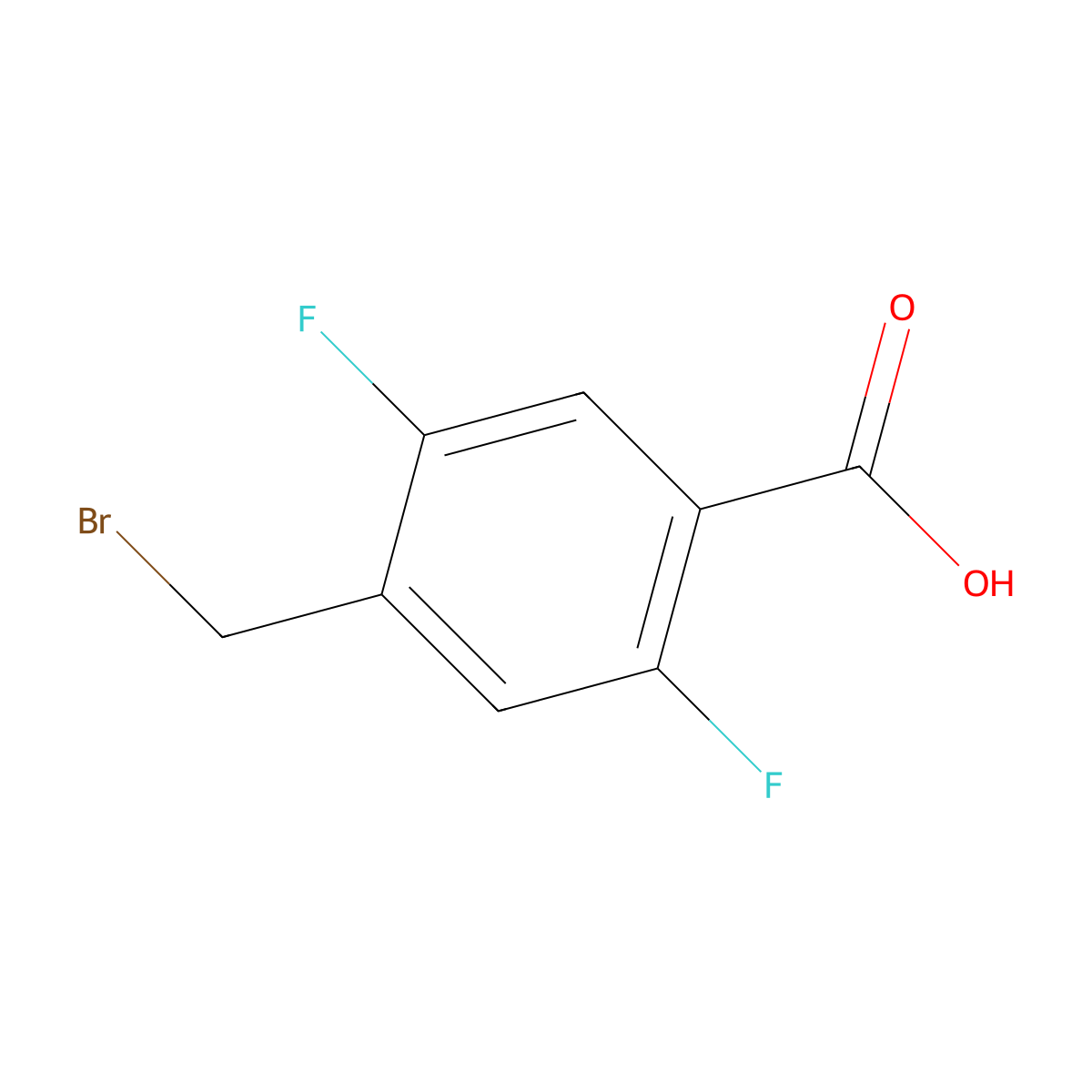 4-(Bromomethyl)-2,5-difluorobenzoic acid molecular structure, CAS 178696-18-9
