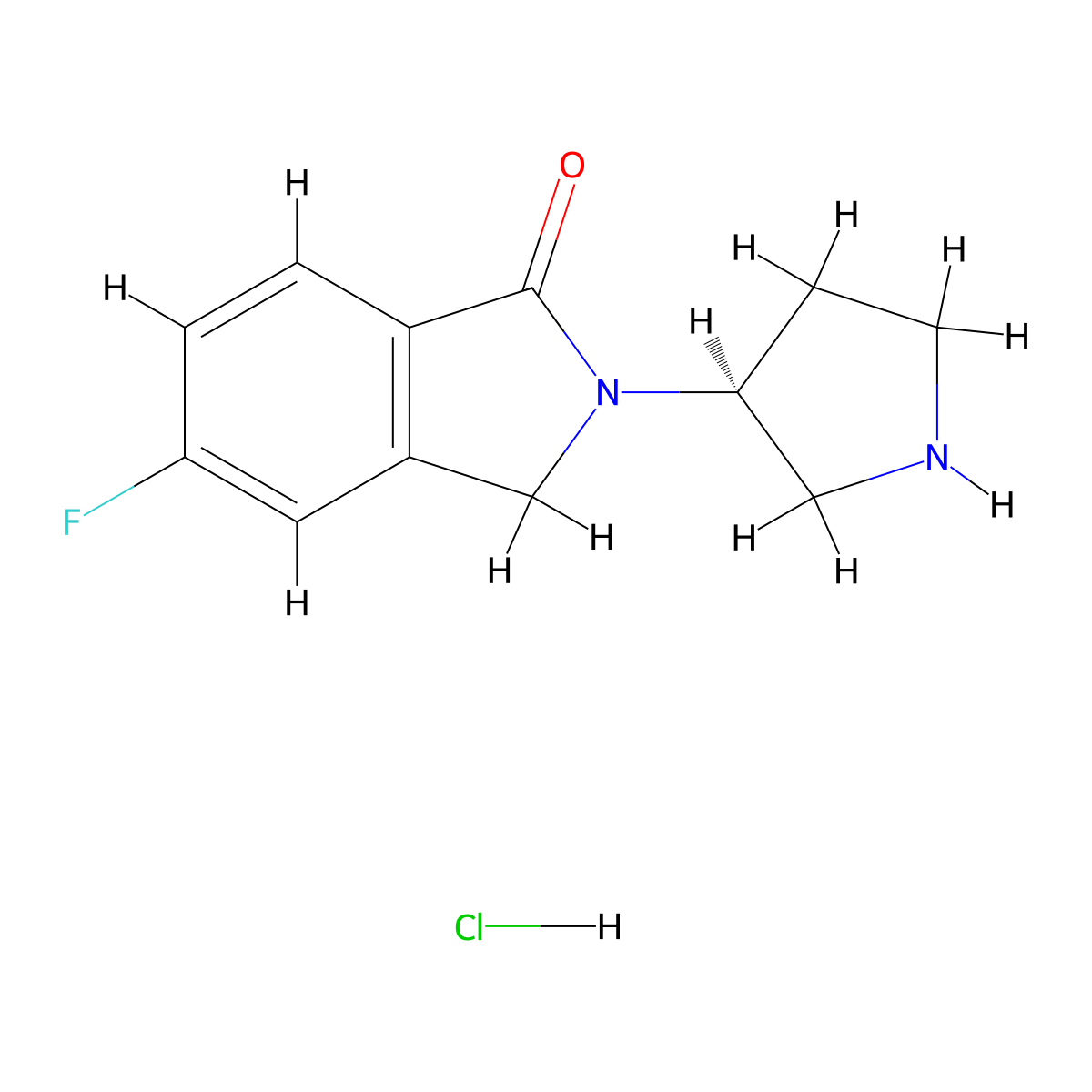 (S)-5-Fluoro-2-(pyrrolidin-3-yl)isoindolin-1-one hydrochloride molecular structure, CAS 1786969-20-7