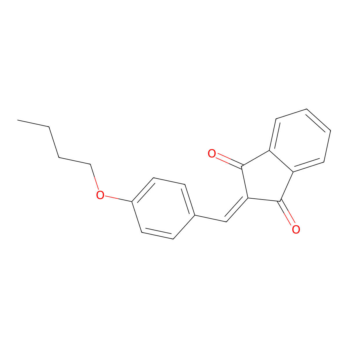 2-(4-butoxybenzylidene)-1H-indene-1,3(2H)-dione molecular structure, CAS 178697-89-7