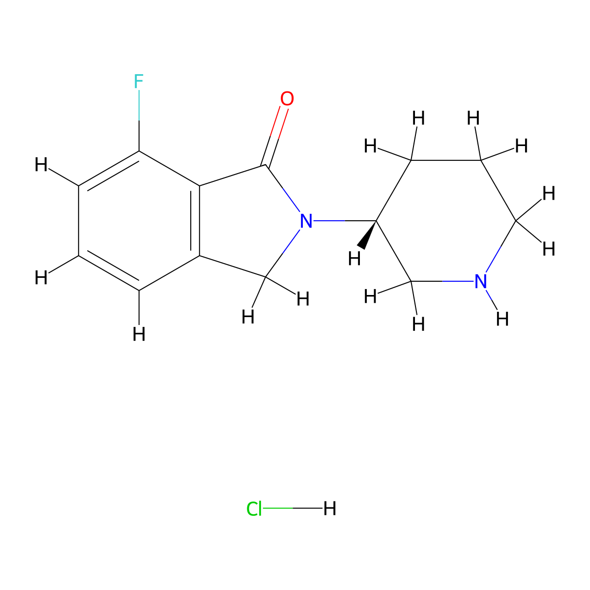 (R)-7-Fluoro-2-(piperidin-3-yl)isoindolin-1-one hydrochloride molecular structure, CAS 1786991-39-6