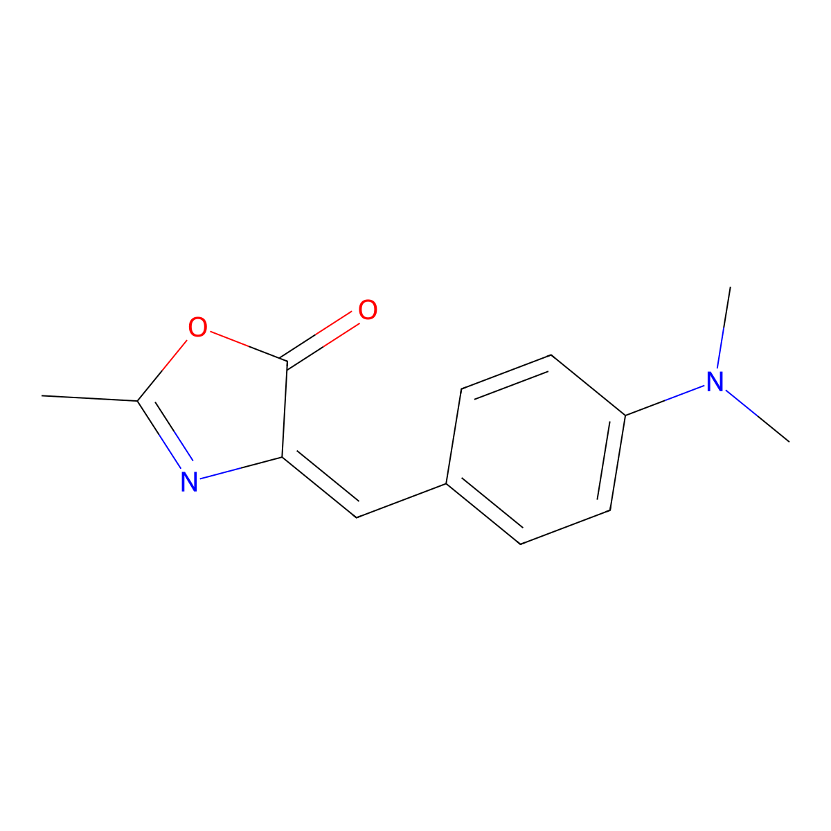 4-[[4-(Dimethylamino)phenyl]methylidene]-2-methyl-1,3-oxazol-5-one molecular structure, CAS 1787-23-1