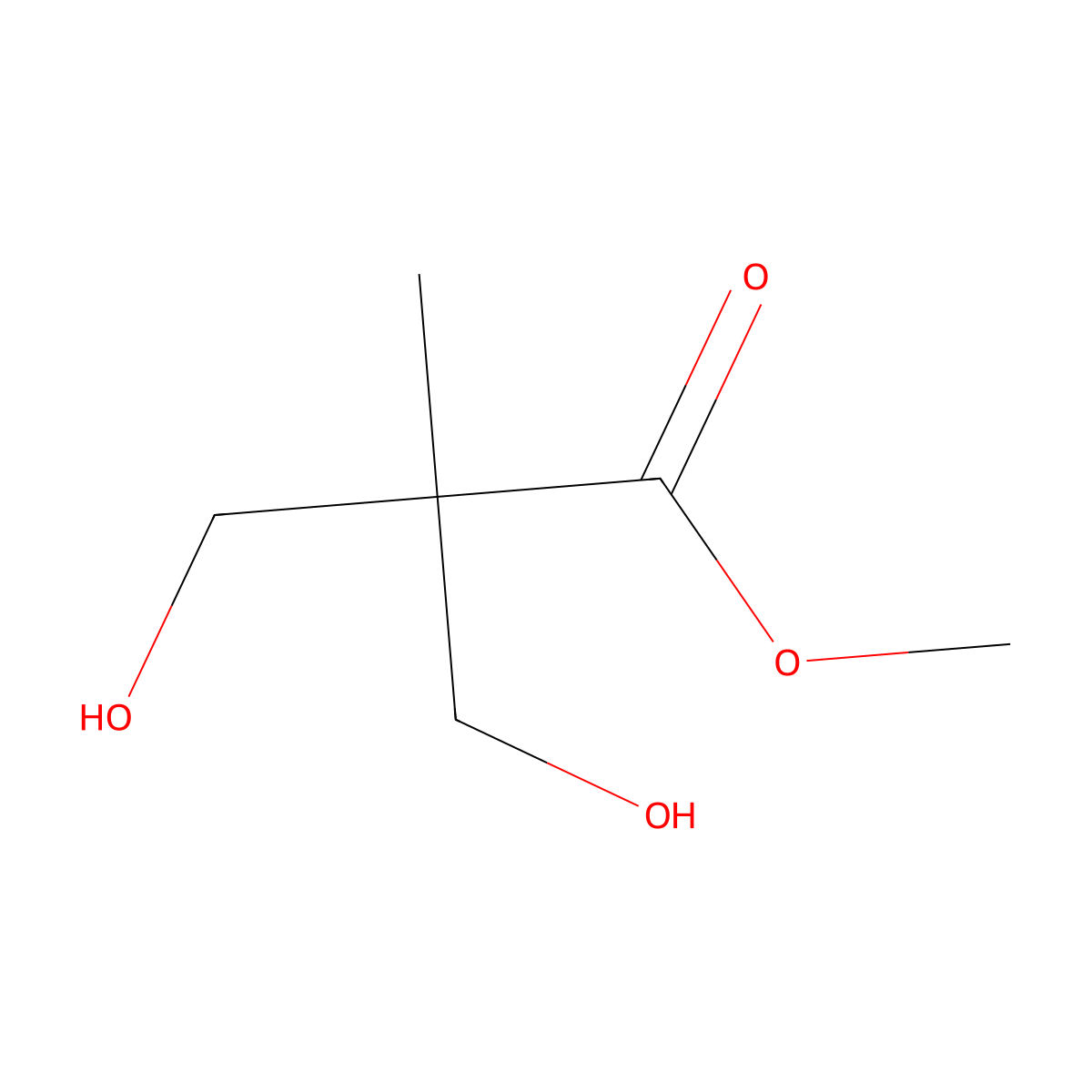 Propanoic acid, 3-hydroxy-2-(hydroxymethyl)-2-methyl-, methyl ester molecular structure, CAS 17872-55-8