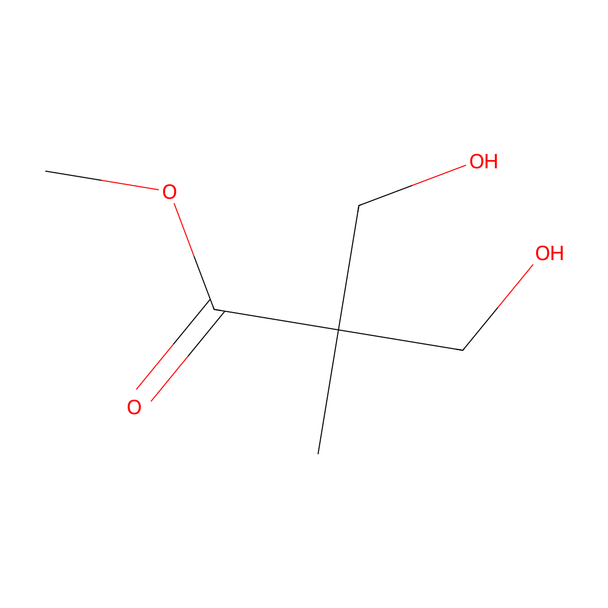 Propanoic acid, 3-hydroxy-2-(hydroxymethyl)-2-methyl-, methyl ester molecular structure, CAS 17872-55-8
