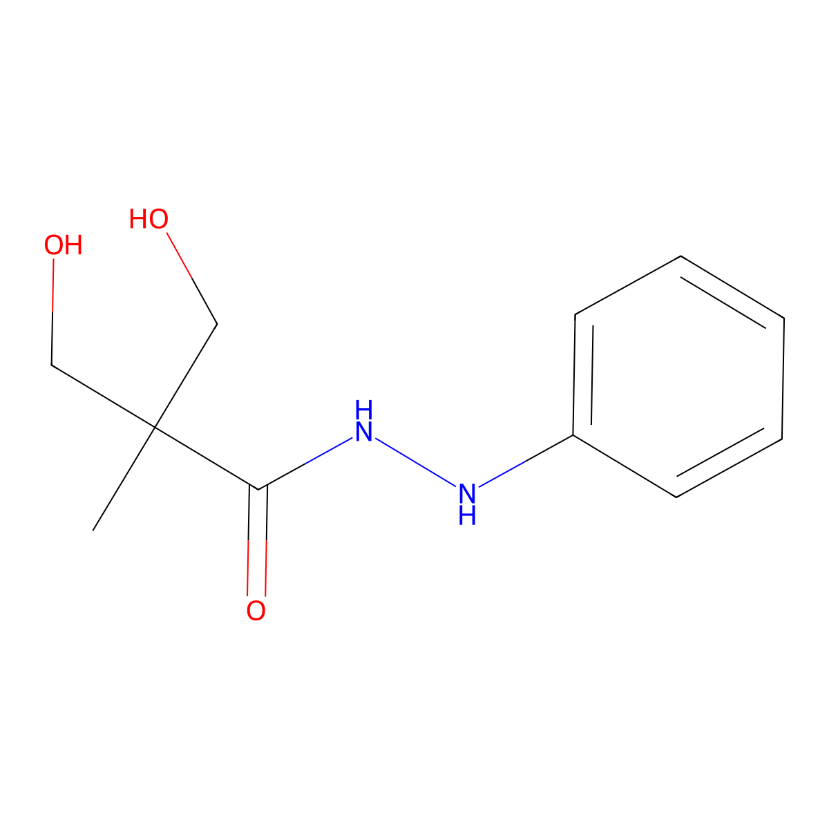 Propanoic acid, 3-hydroxy-2-(hydroxymethyl)-2-methyl-, 2-phenylhydrazide molecular structure, CAS 17872-56-9