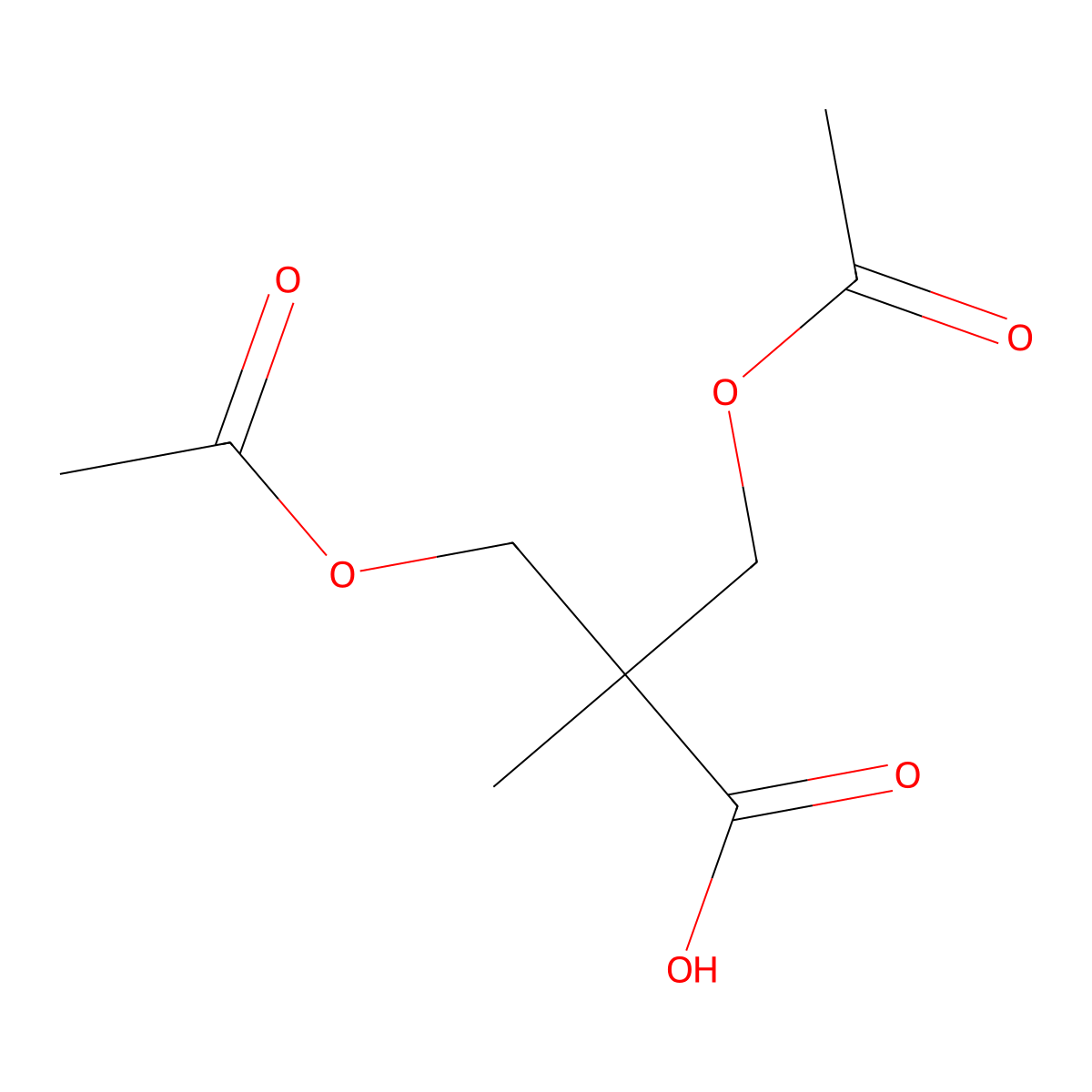2,2-Bis(acetoxymethyl)propionic acid molecular structure, CAS 17872-58-1