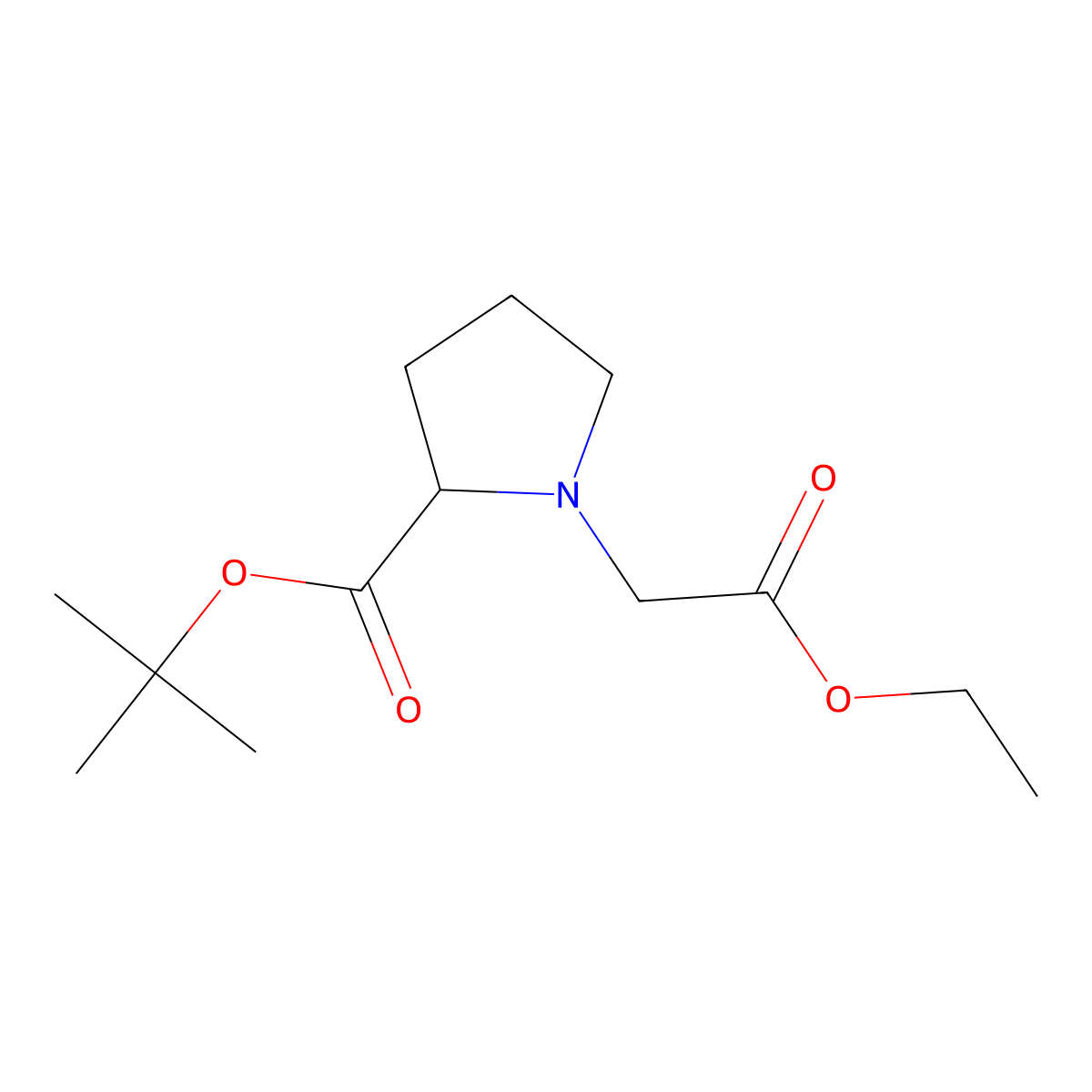 (S)-tert-butyl 1-(2-ethoxy-2-oxoethyl)pyrrolidine-2-carboxylate molecular structure, CAS 1787211-23-7