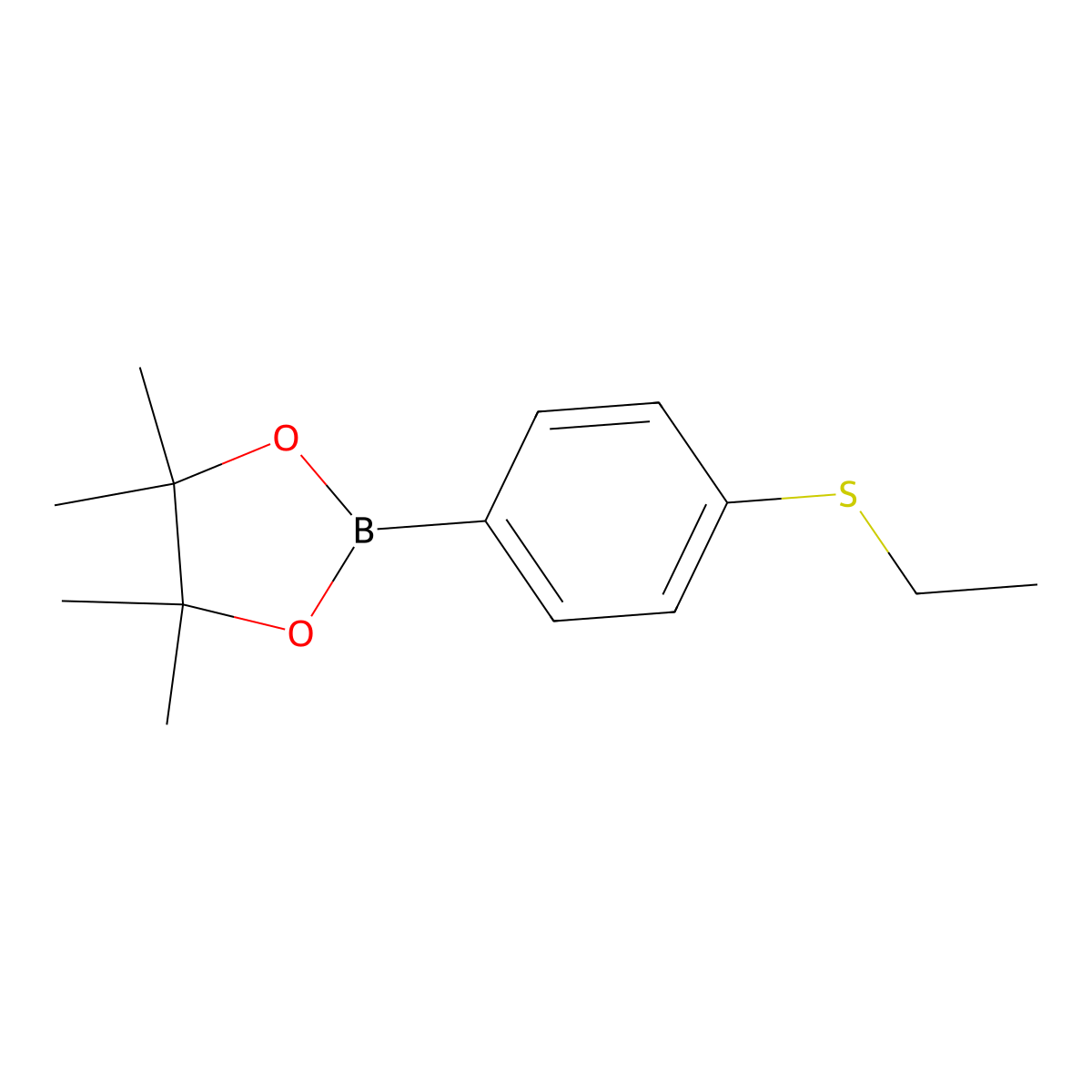 2-(4-(Ethylthio)phenyl)-4,4,5,5-tetramethyl-1,3,2-dioxaborolane molecular structure, CAS 1787235-77-1