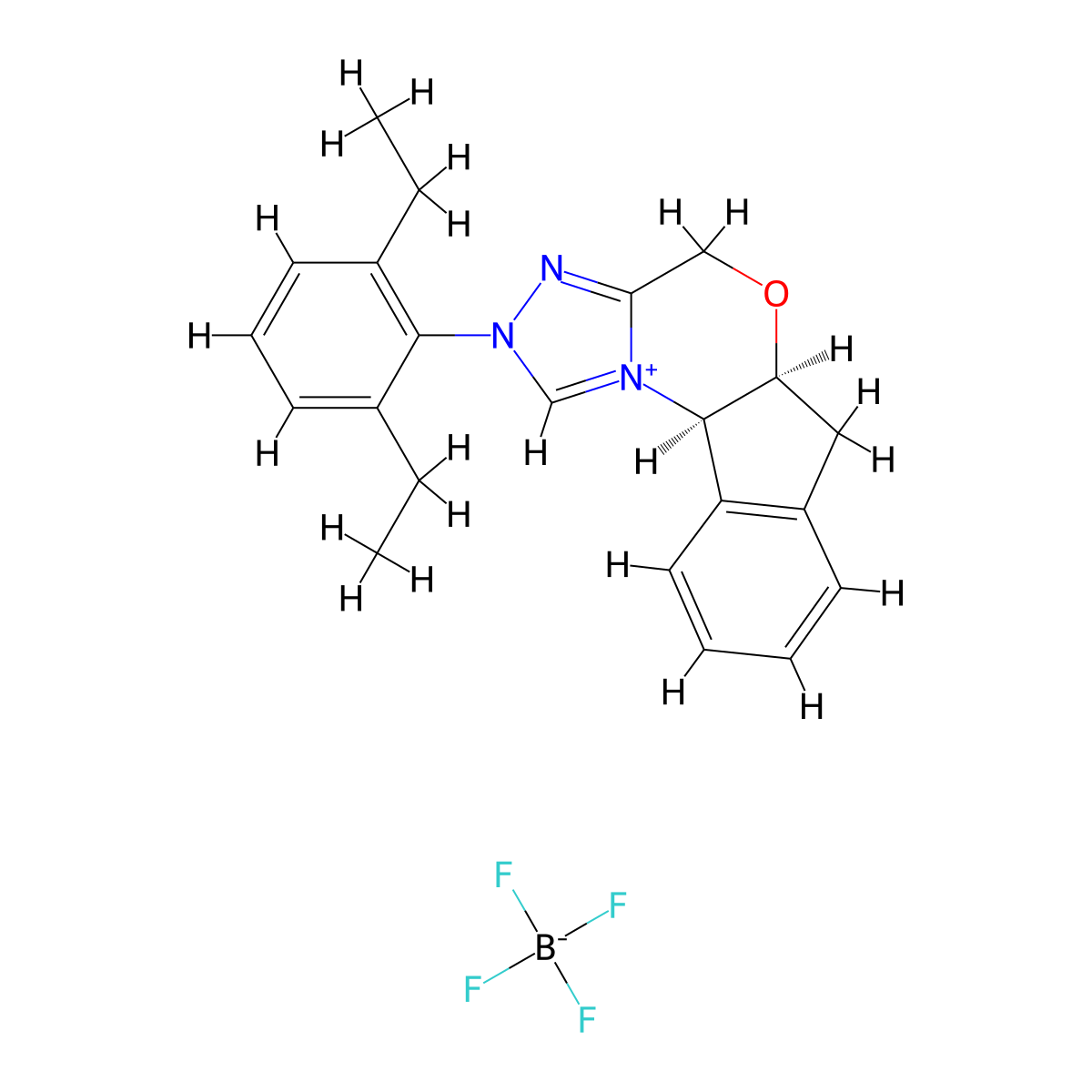 (5aS,10bR)-2-(2,6-Diethylphenyl)-4,5a,6,10b-tetrahydro-2H-indeno[2,1-b][1,2,4]triazolo[4,3-d][1,4]oxazin-11-ium tetrafluoroborate molecular structure, CAS 1787246-78-9