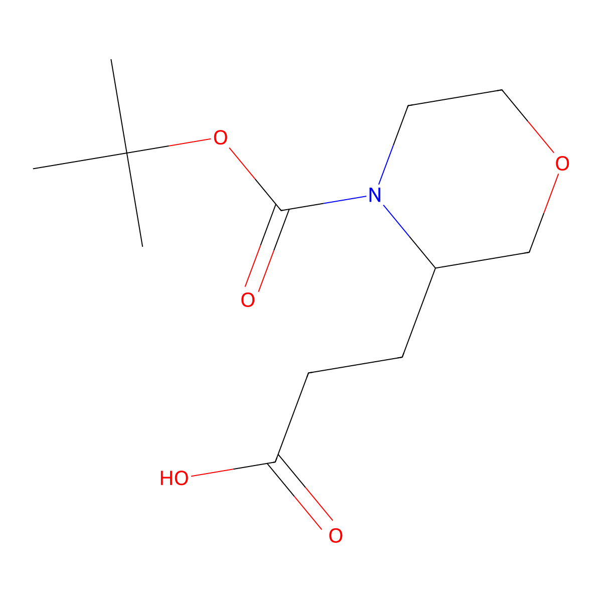 (S)-3-(4-(Tert-butoxycarbonyl)morpholin-3-YL)propanoic acid molecular structure, CAS 1787250-10-5