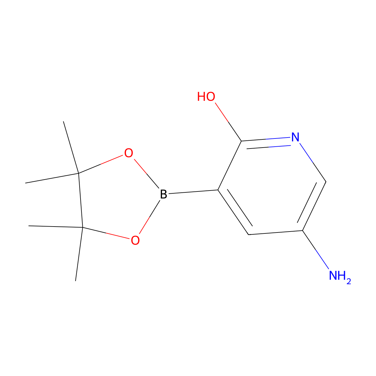 5-Amino-3-(tetramethyl-1,3,2-dioxaborolan-2-yl)pyridin-2-ol molecular structure, CAS 1787251-98-2