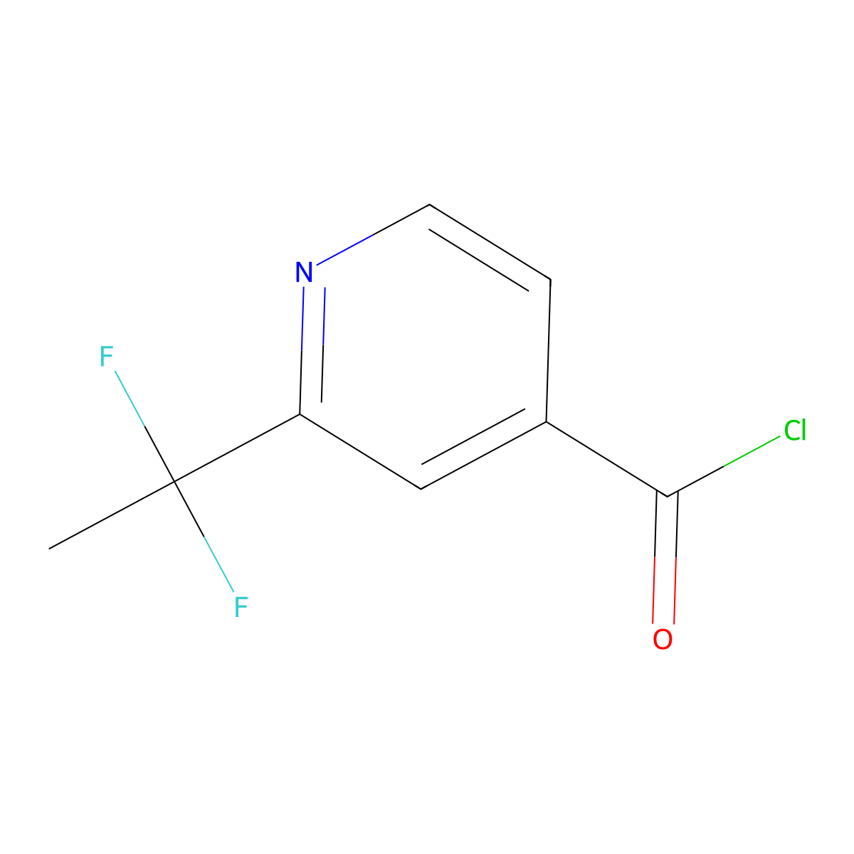2-(1,1-Difluoroethyl)pyridine-4-carbonyl chloride molecular structure, CAS 1787252-01-0