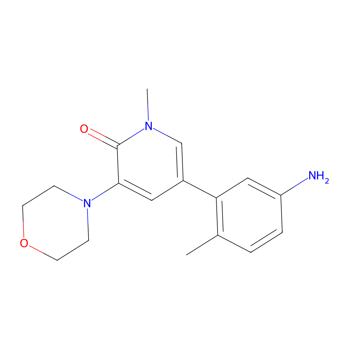5-(5-amino-2-methylphenyl)-1-methyl-3-morpholinopyridin-2(1H)-one molecular structure, CAS 1787253-79-5