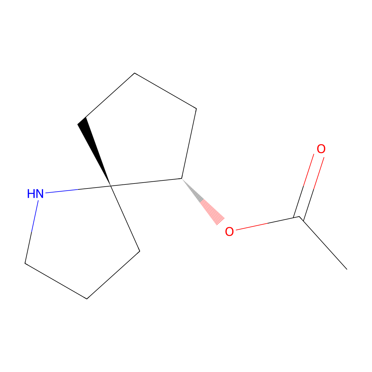 [(5S,9S)-1-azaspiro[4.4]nonan-9-yl] acetate molecular structure, CAS 1787263-48-2