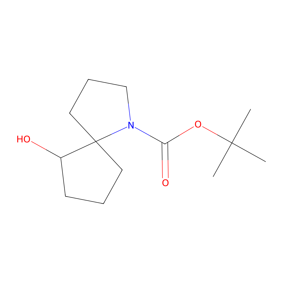 Tert-butyl (5S,9S)-9-hydroxy-1-azaspiro[4.4]nonane-1-carboxylate molecular structure, CAS 1787263-73-3