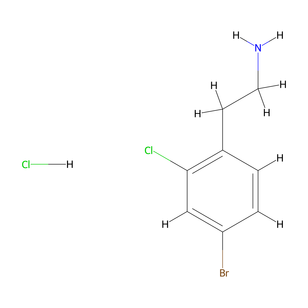 2-(4-Bromo-2-chlorophenyl)ethan-1-amine hydrochloride molecular structure, CAS 1787272-12-1