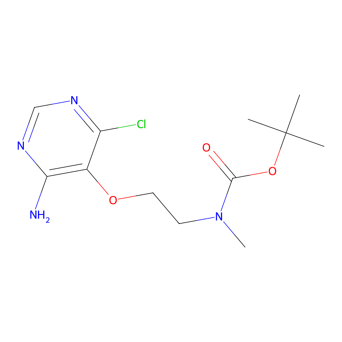 tert-Butyl (2-((4-amino-6-chloropyrimidin-5-yl)oxy)ethyl)(methyl)carbamate molecular structure, CAS 1787294-51-2