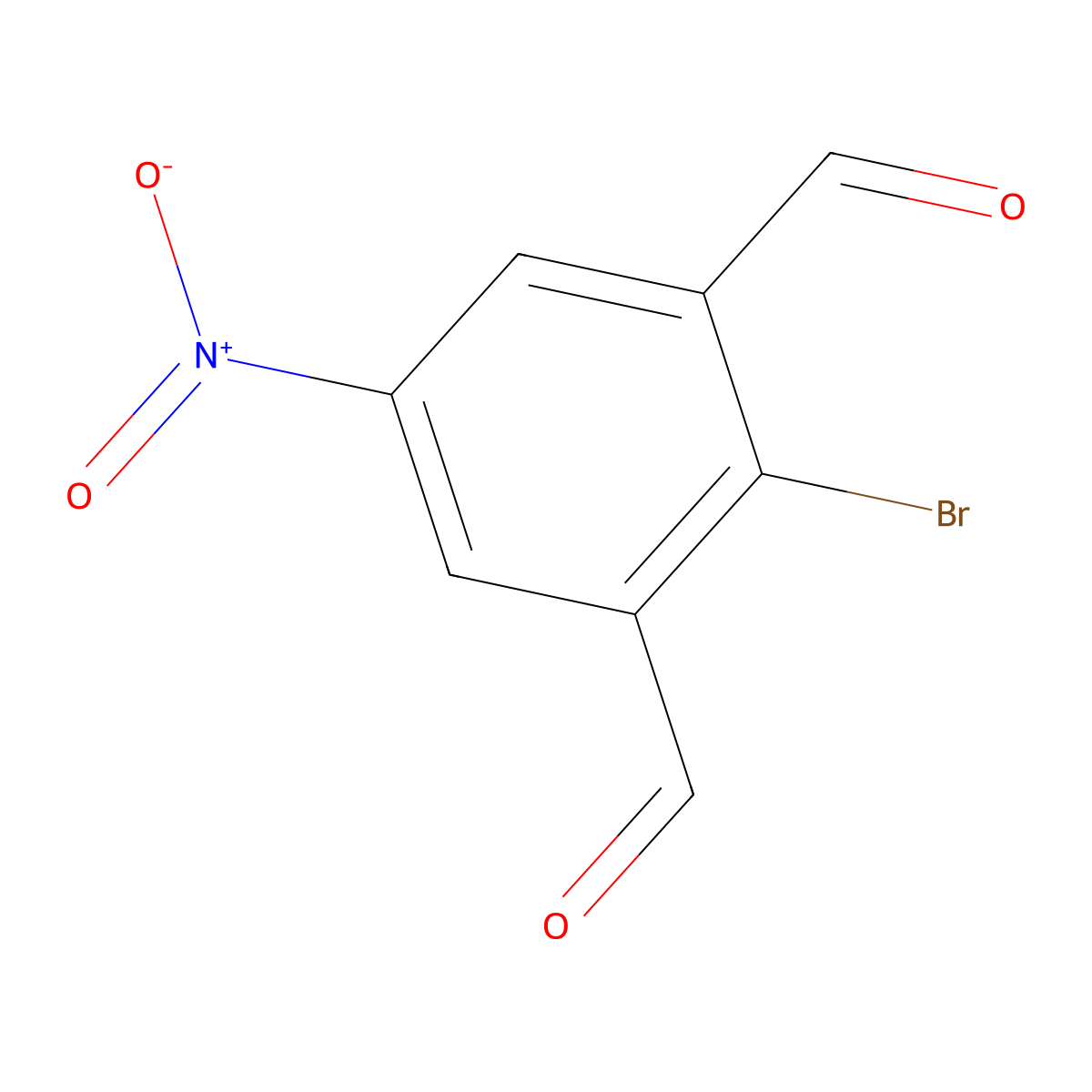 2-Bromo-5-nitrobenzene-1,3-dicarbaldehyde molecular structure, CAS 1787297-56-6