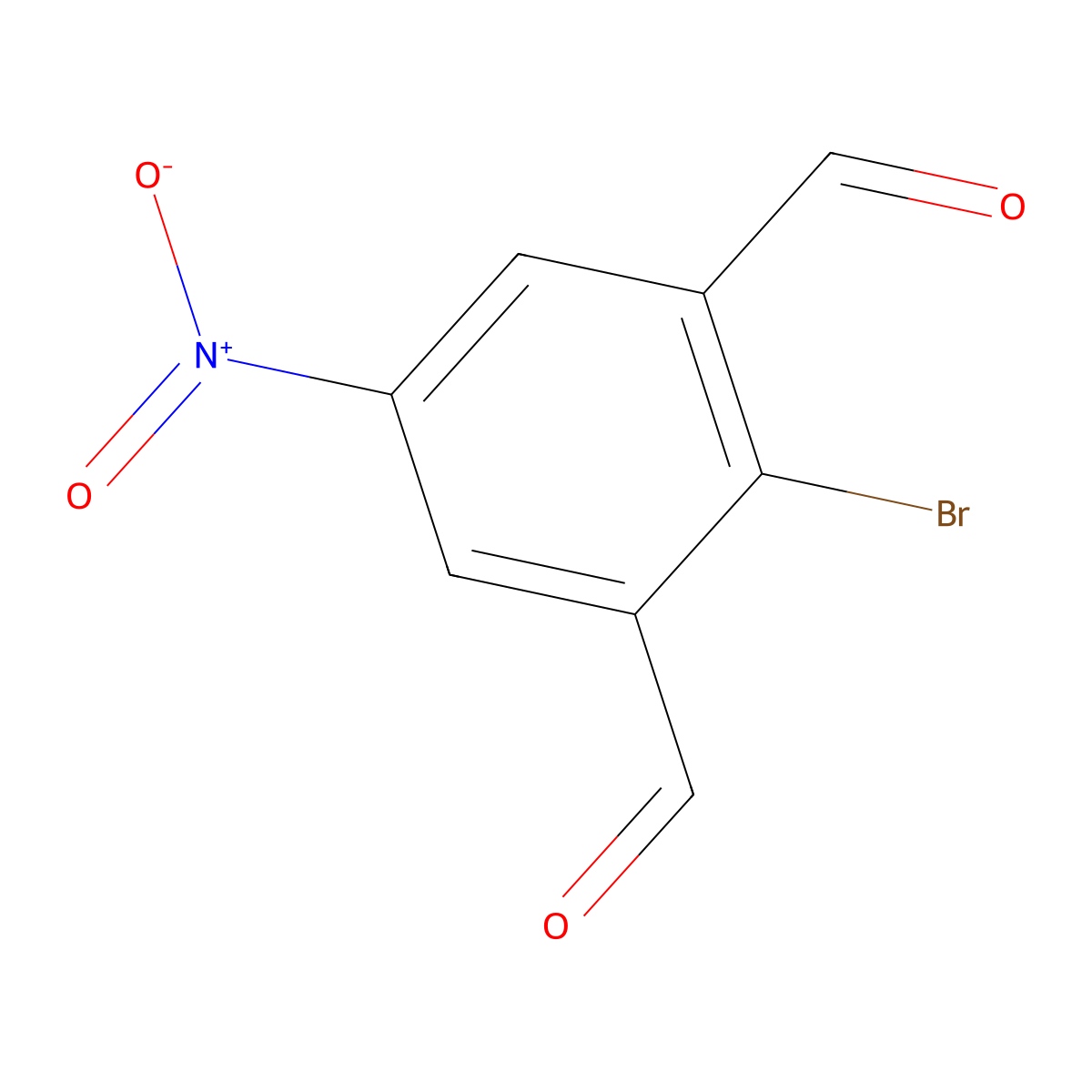 2-Bromo-5-nitrobenzene-1,3-dicarbaldehyde molecular structure, CAS 1787297-56-6