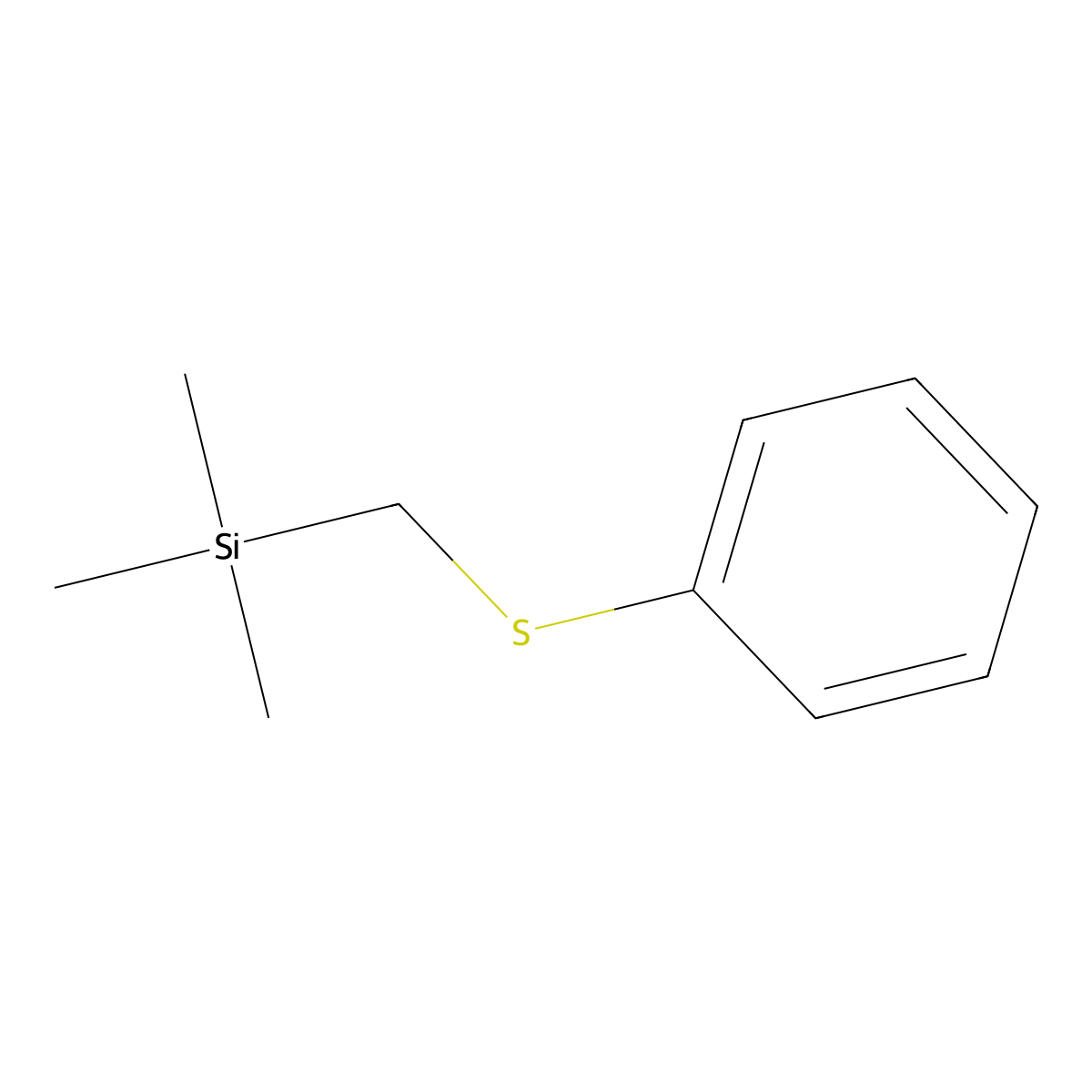 Silane, trimethyl((phenylthio)methyl)- molecular structure, CAS 17873-08-4