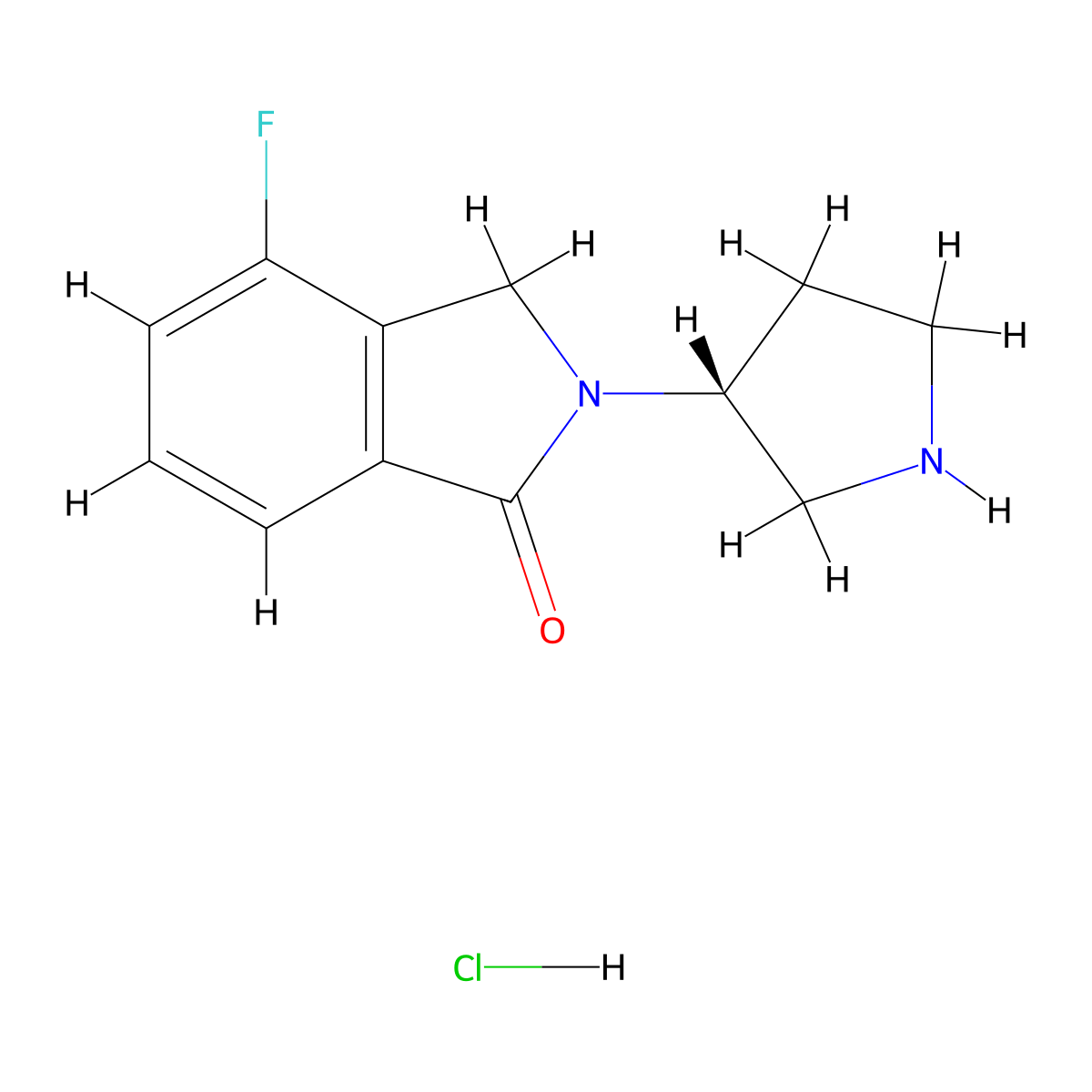 (R)-4-Fluoro-2-(pyrrolidin-3-yl)isoindolin-1-one hydrochloride molecular structure, CAS 1787315-28-9