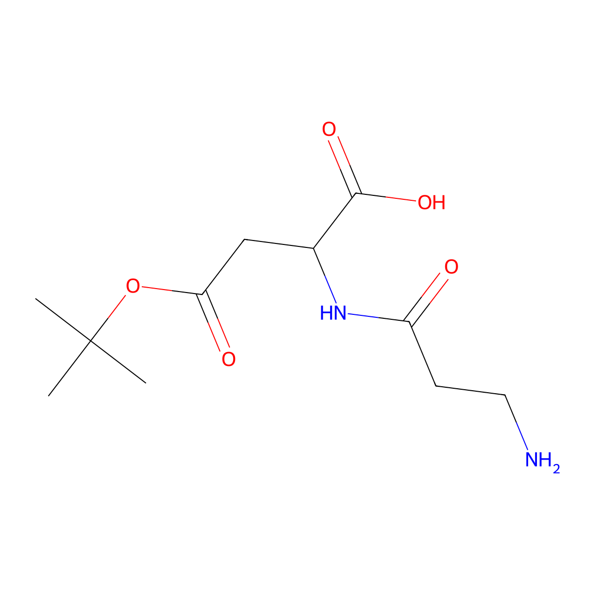 (2S)-2-(3-aminopropanamido)-4-(tert-butoxy)-4-oxobutanoic acid molecular structure, CAS 1787324-99-5
