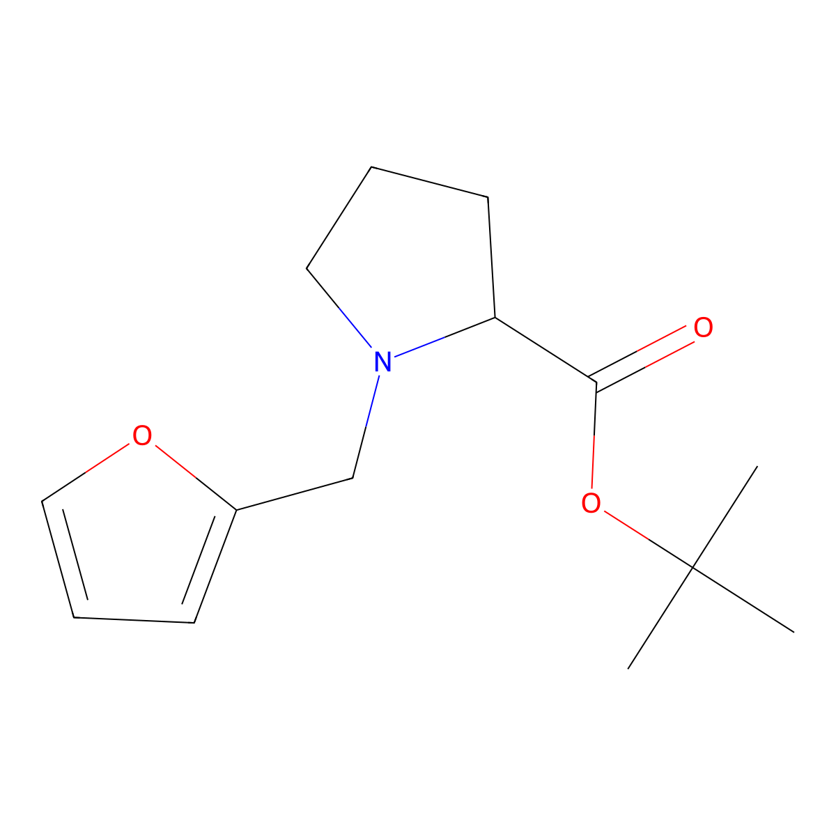 tert-Butyl 1-(furan-2-ylmethyl)pyrrolidine-2-carboxylate molecular structure, CAS 1787375-26-1