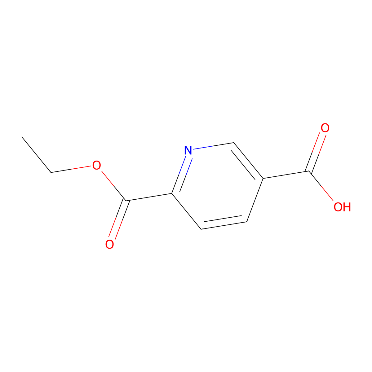 6-(Ethoxycarbonyl)nicotinic acid molecular structure, CAS 17874-78-1