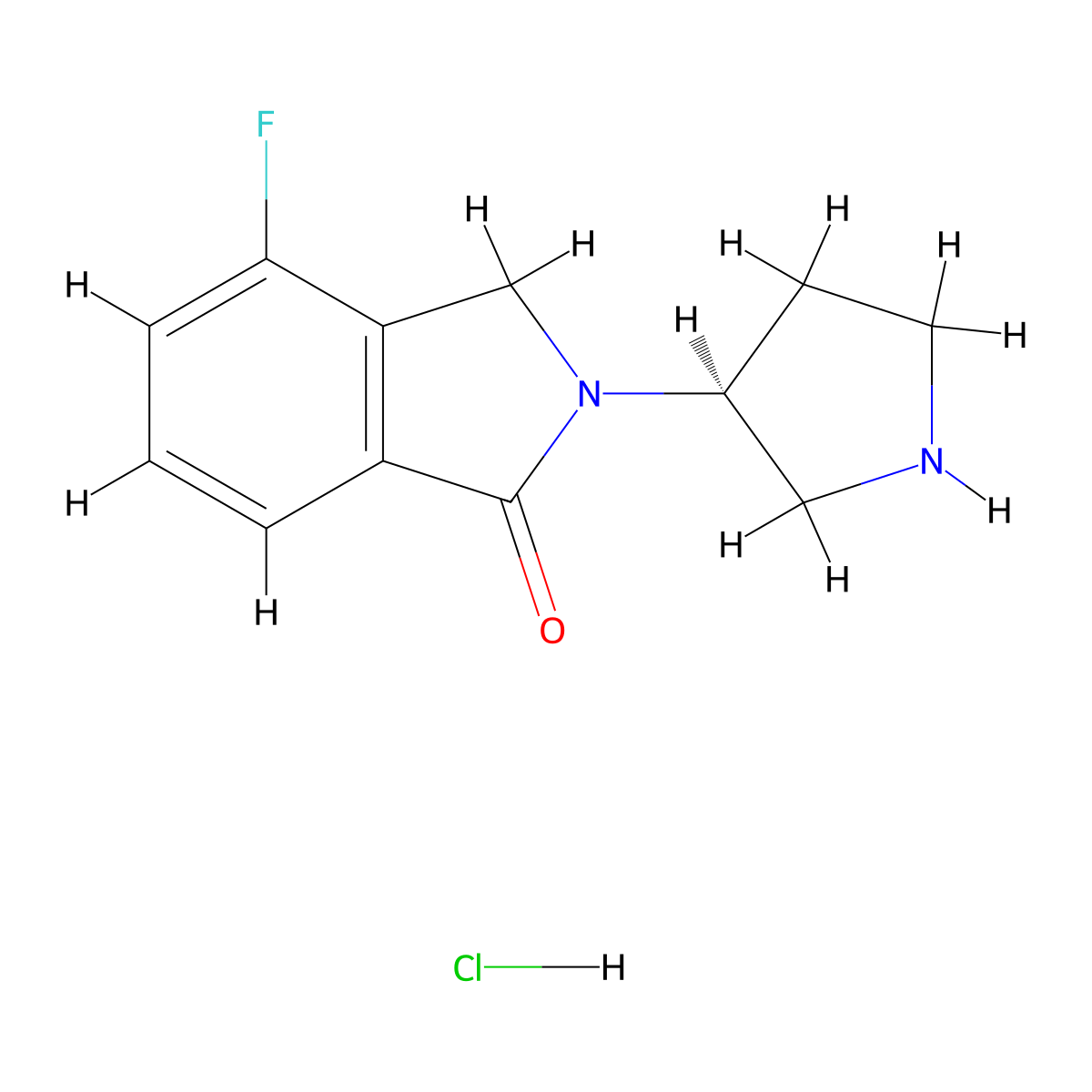 (S)-4-Fluoro-2-(pyrrolidin-3-yl)isoindolin-1-one hydrochloride molecular structure, CAS 1787401-93-7