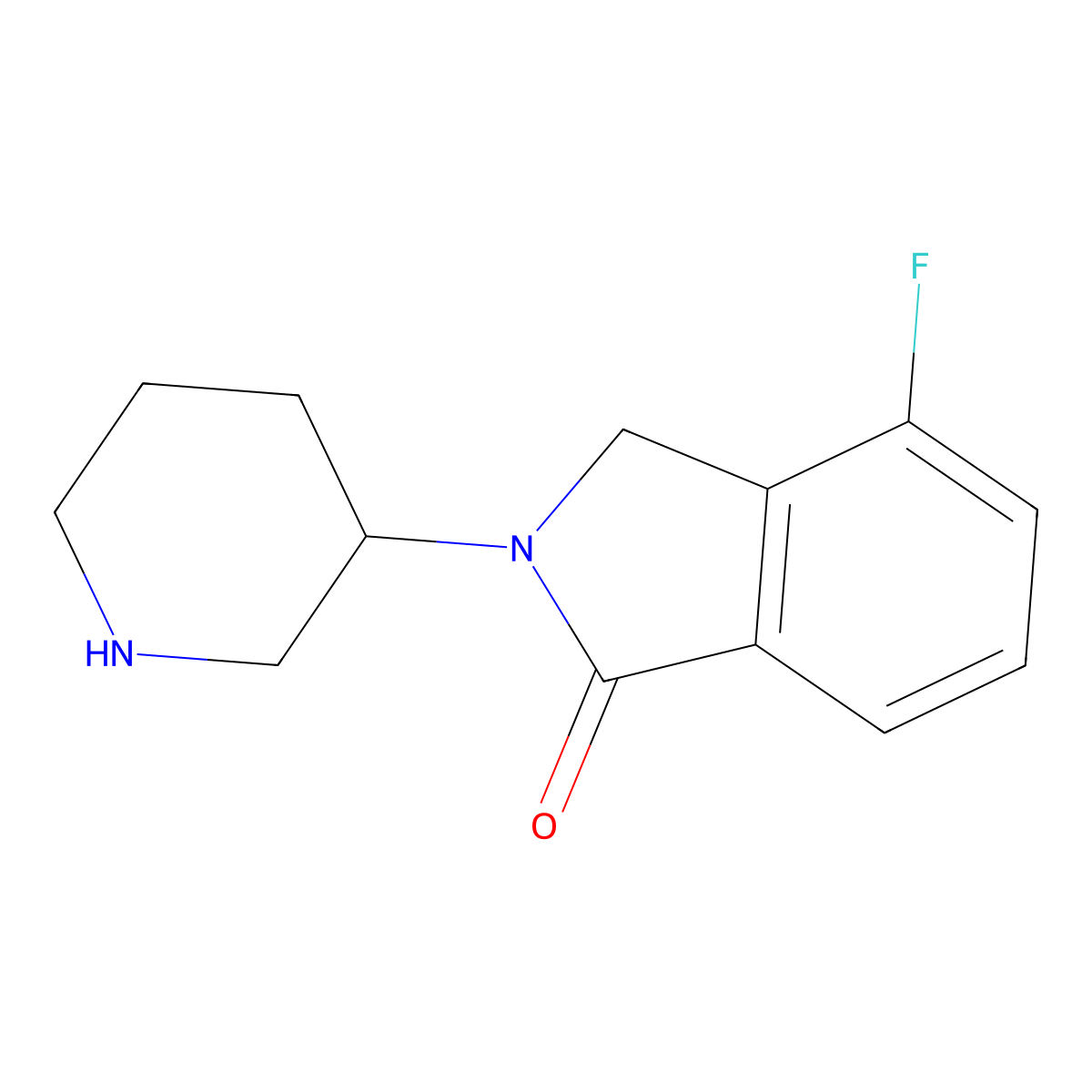 (S)-4-Fluoro-2-(piperidin-3-yl)isoindolin-1-one molecular structure, CAS 1787444-98-7