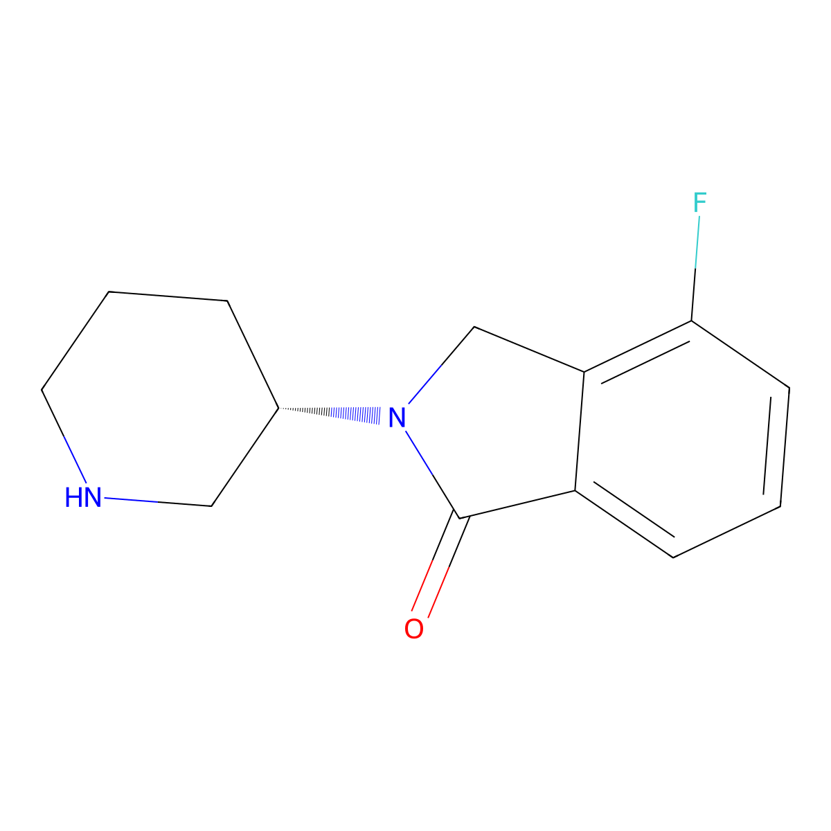(S)-4-Fluoro-2-(piperidin-3-yl)isoindolin-1-one molecular structure, CAS 1787444-98-7