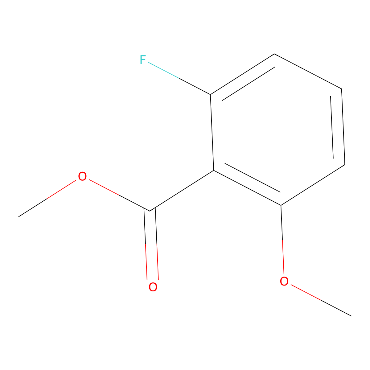 Methyl 2-fluoro-6-methoxybenzoate molecular structure, CAS 178747-79-0