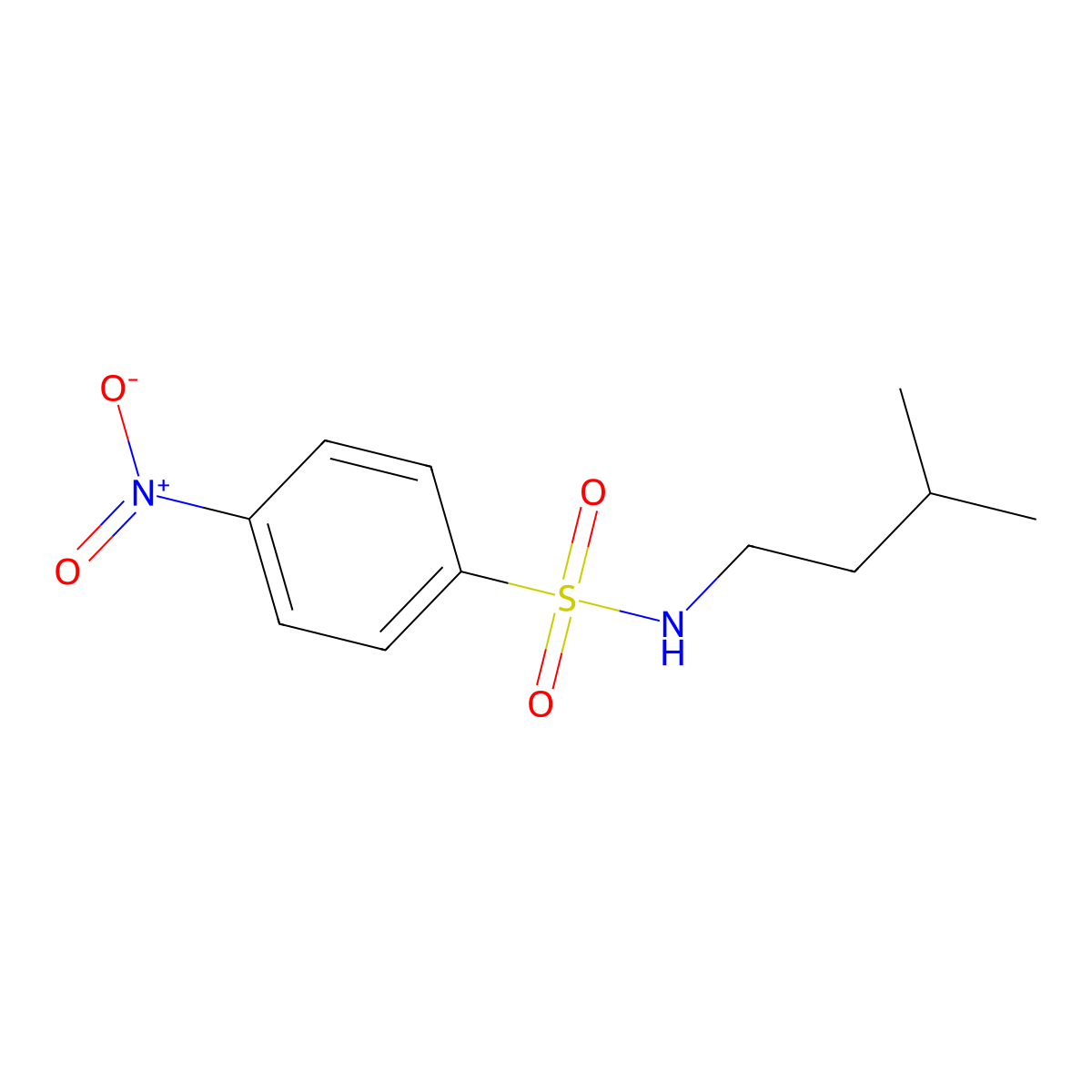 N-(3-methylbutyl)-4-nitrobenzenesulfonamide molecular structure, CAS 17875-25-1
