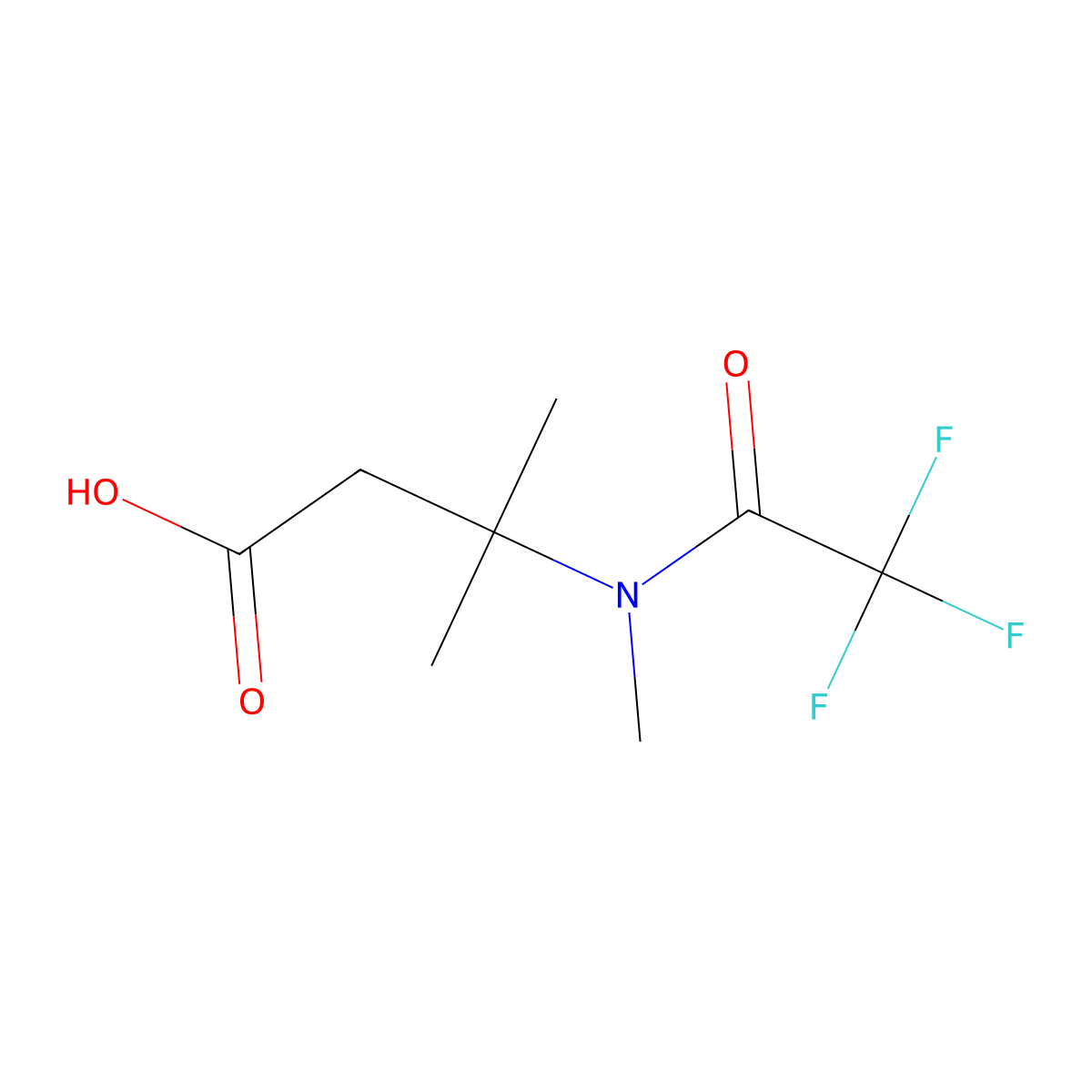 3-methyl-3-(2,2,2-trifluoro-N-methylacetamido)butanoic acid molecular structure, CAS 1787523-33-4
