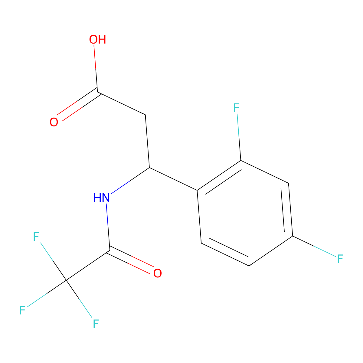 3-(2,4-Difluorophenyl)-3-(trifluoroacetamido)propanoic acid molecular structure, CAS 1787525-94-3