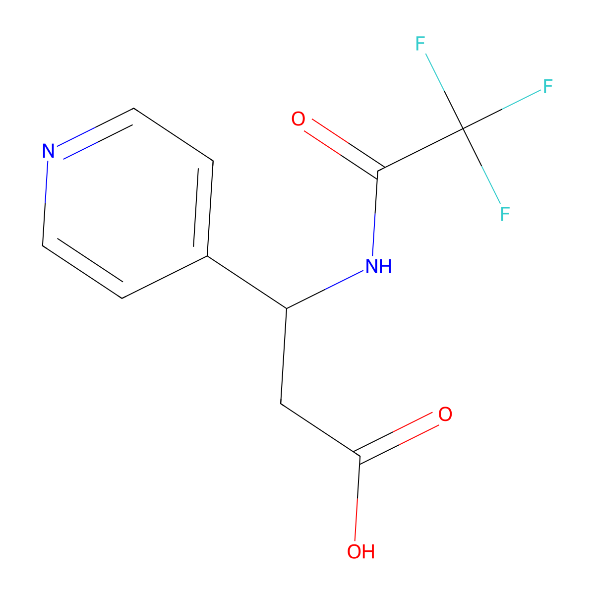 3-(Pyridin-4-yl)-3-(trifluoroacetamido)propanoic acid molecular structure, CAS 1787525-99-8