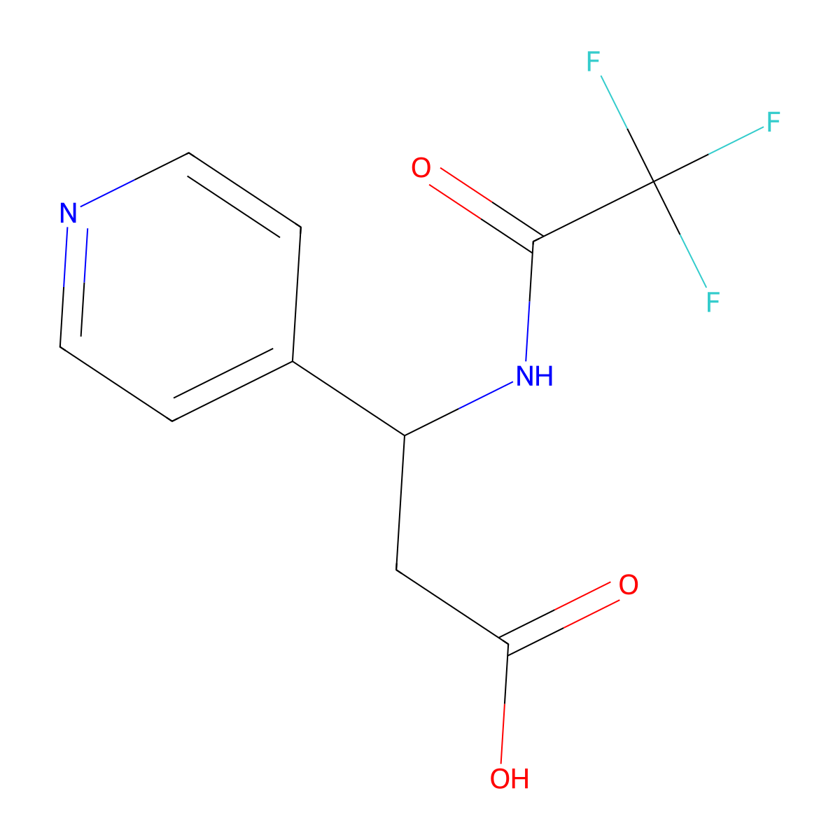 3-(Pyridin-4-yl)-3-(trifluoroacetamido)propanoic acid molecular structure, CAS 1787525-99-8