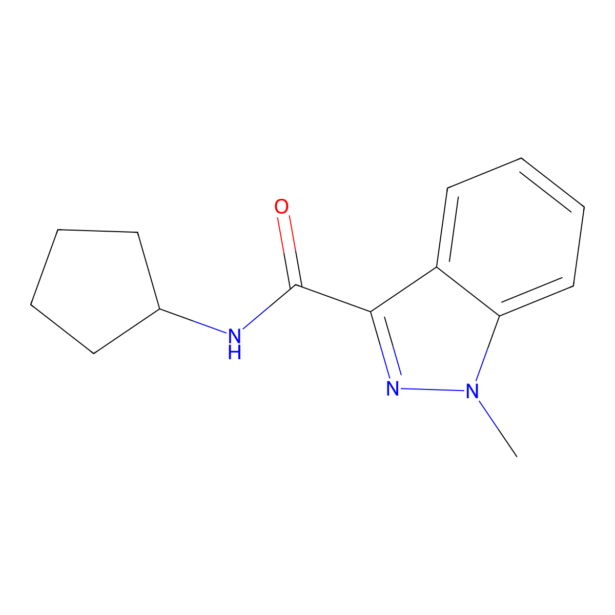 N-cyclopentyl-1-methyl-1H-indazole-3-carboxamide molecular structure, CAS 1787545-49-6