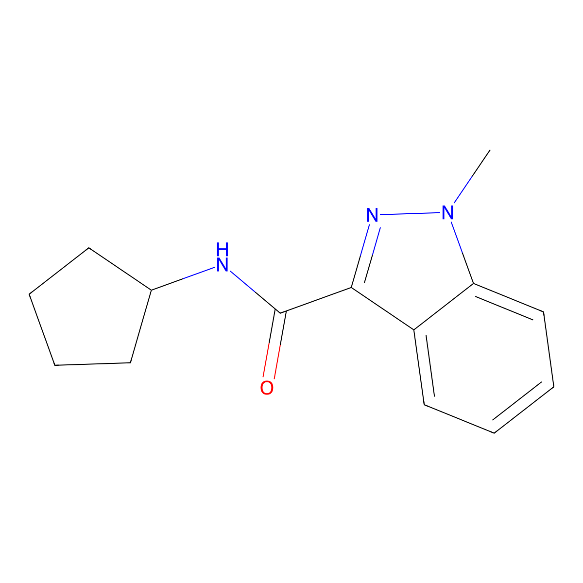 N-cyclopentyl-1-methyl-1H-indazole-3-carboxamide molecular structure, CAS 1787545-49-6