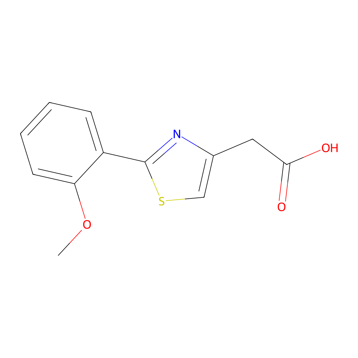 2-[2-(2-methoxyphenyl)-1,3-thiazol-4-yl]acetic Acid molecular structure, CAS 178765-31-6