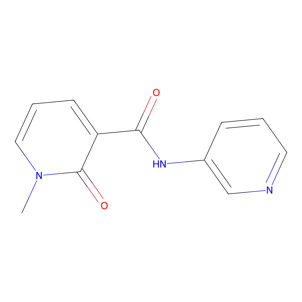 1-methyl-2-oxo-N-(pyridin-3-yl)-1,2-dihydropyridine-3-carboxamide molecular structure, CAS 1787663-60-8