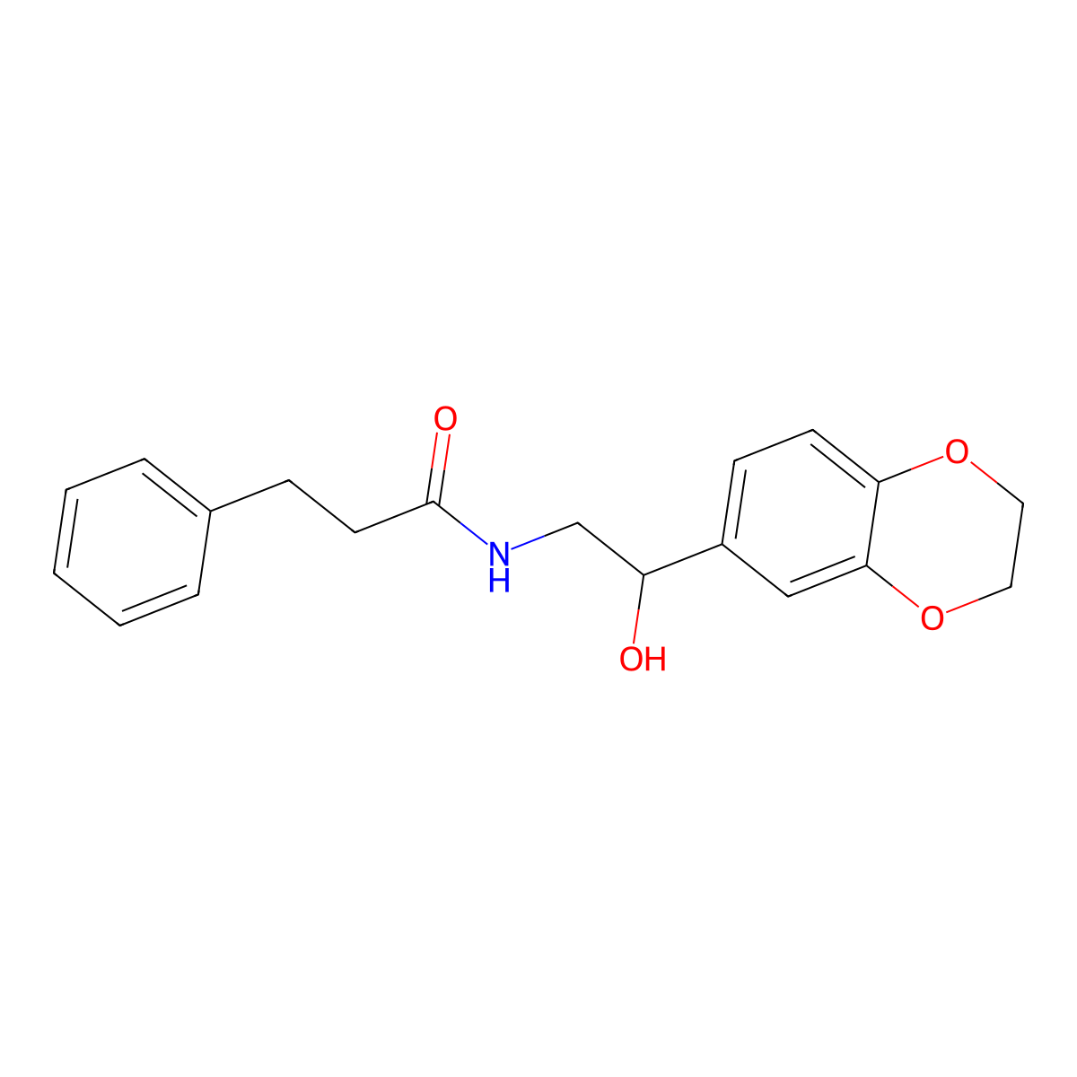 N-(2-(2,3-dihydrobenzo[b][1,4]dioxin-6-yl)-2-hydroxyethyl)-3-phenylpropanamide molecular structure, CAS 1787687-04-0