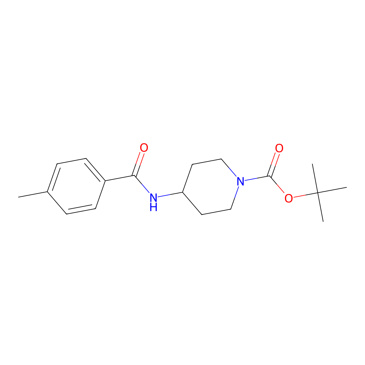 4-(4-Methylbenzoylamino)piperidine-1-carboxylic acid tert-butyl ester molecular structure, CAS 1787712-43-9