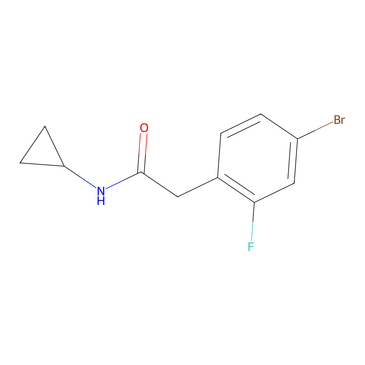 2-(4-Bromo-2-fluoro-phenyl)-N-cyclopropyl-acetamide molecular structure, CAS 1787714-75-3