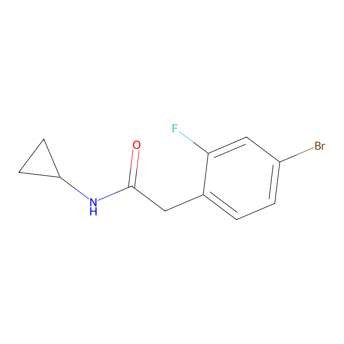 2-(4-Bromo-2-fluoro-phenyl)-N-cyclopropyl-acetamide molecular structure, CAS 1787714-75-3