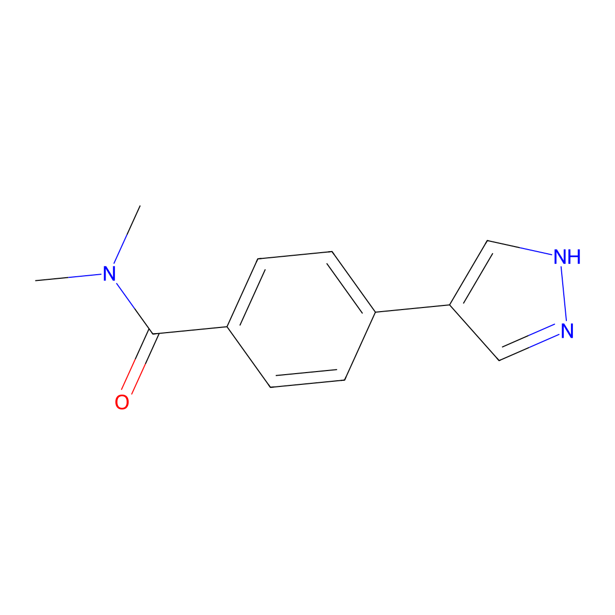 N,N-dimethyl-4-(1H-pyrazol-4-yl)benzamide molecular structure, CAS 1787737-48-7