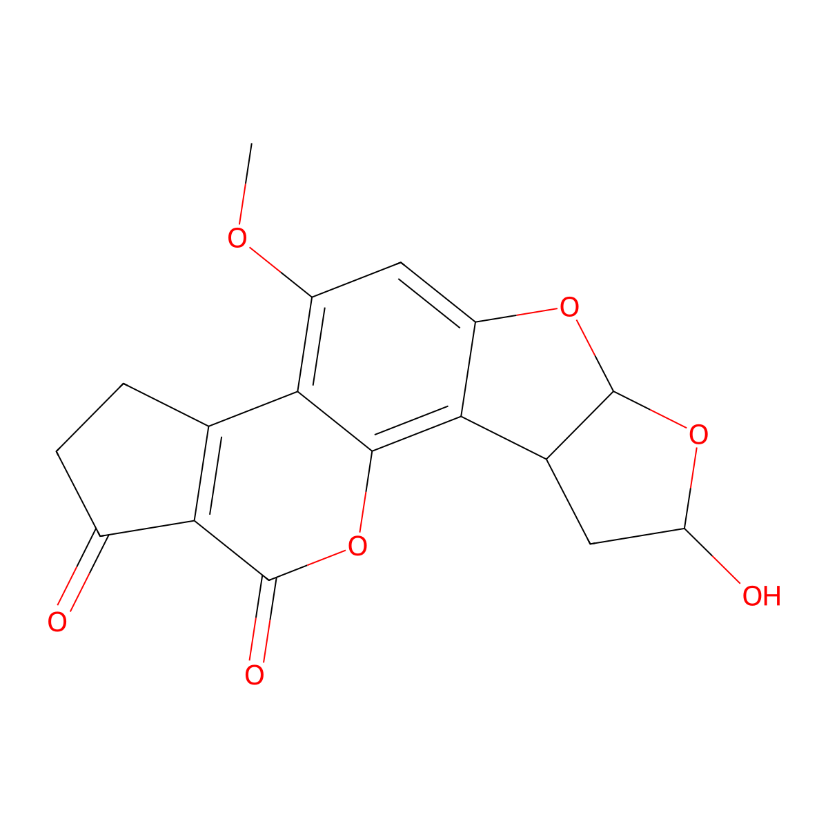 Aflatoxin B2A molecular structure, CAS 17878-54-5