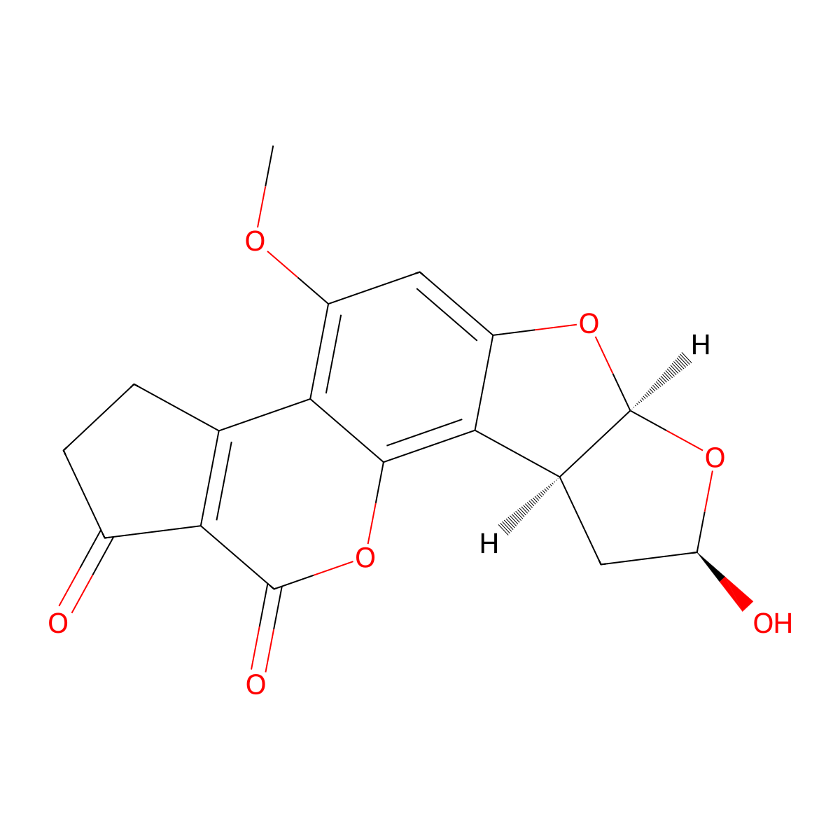 Aflatoxin B2A molecular structure, CAS 17878-54-5
