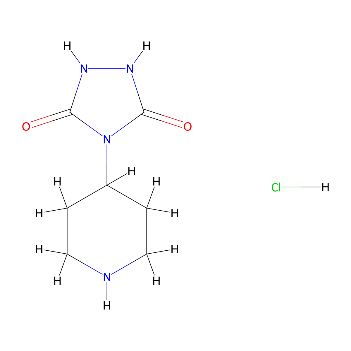4-(Piperidin-4-yl)-1,2,4-triazolidine-3,5-dione hydrochloride molecular structure, CAS 1787858-08-5