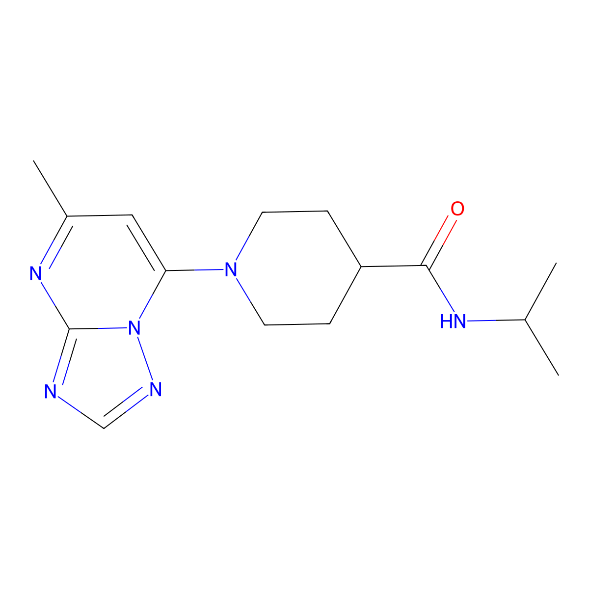 1-{5-methyl-[1,2,4]triazolo[1,5-a]pyrimidin-7-yl}-N-(propan-2-yl)piperidine-4-carboxamide molecular structure, CAS 1787861-11-3
